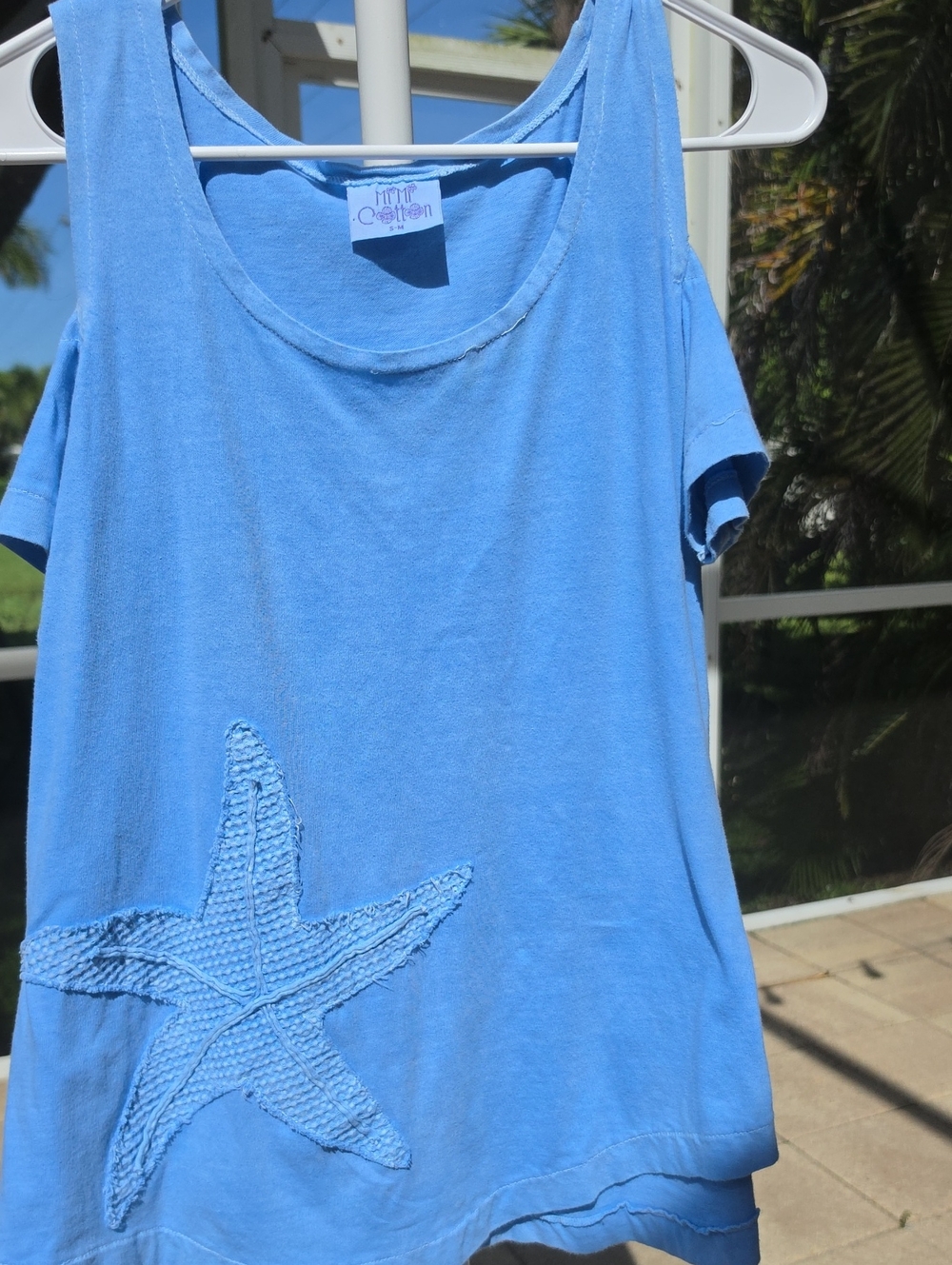 MiMi COTTON Embroidered Applique Starfish Top